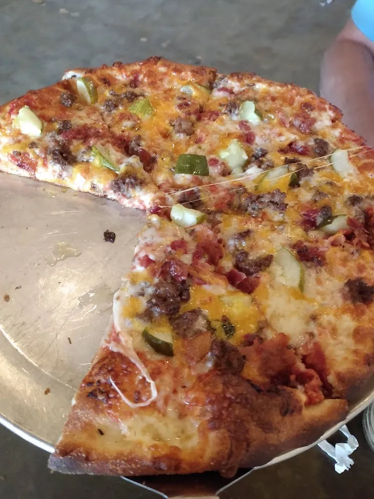 Cheeseburger Pizza with Pickles